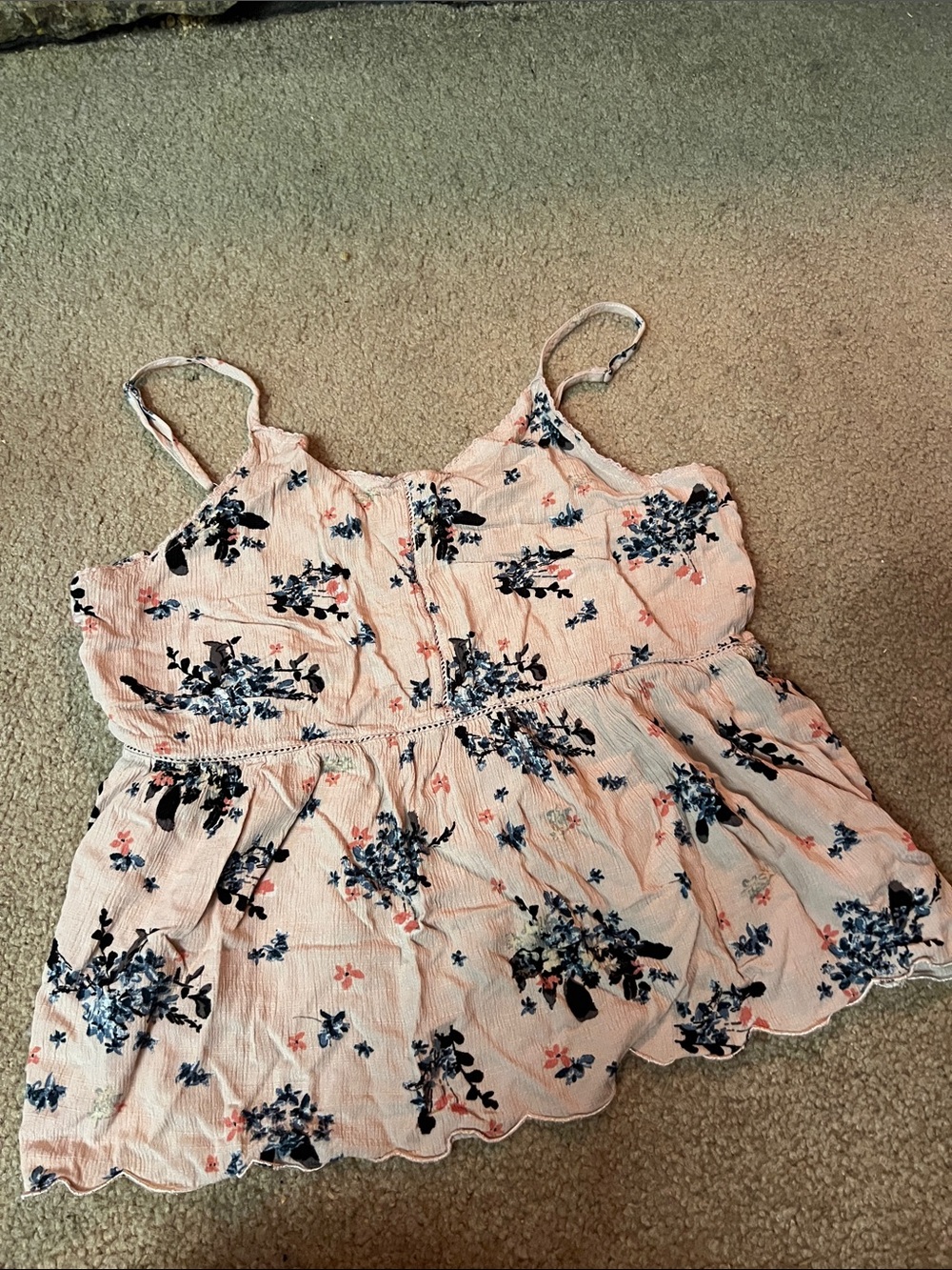 Maurices Pink Floral Spaghetti-Strap Tank Top